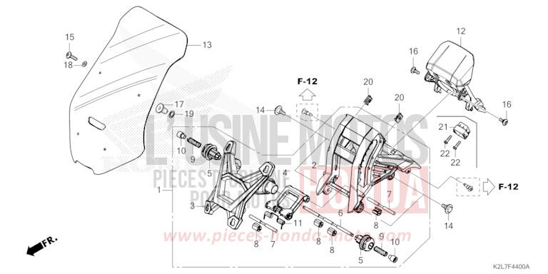 WINDSCREEN for ADV 350 MAT COAL BLACK METALLIC (NHC81) from 2024
